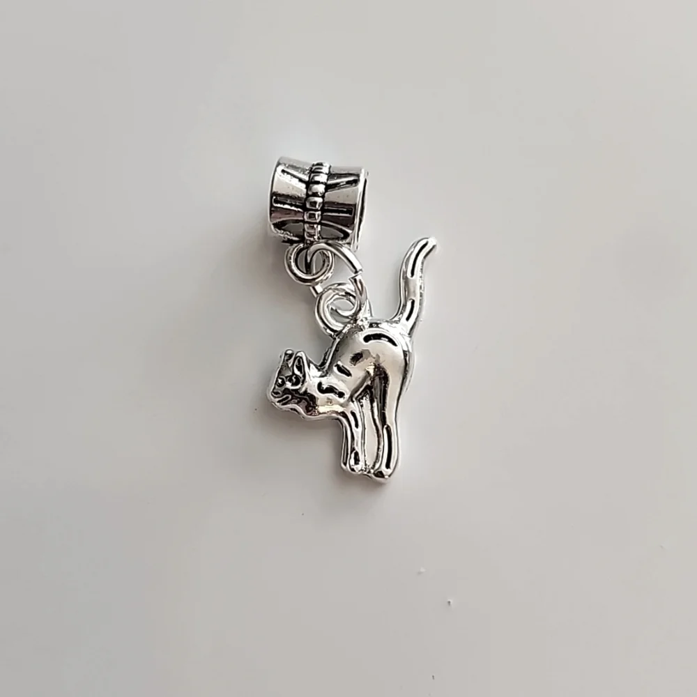 Cat Charm for European Style Bracelets Fits Pandora Systems